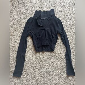 Zara black collard cropped top.
